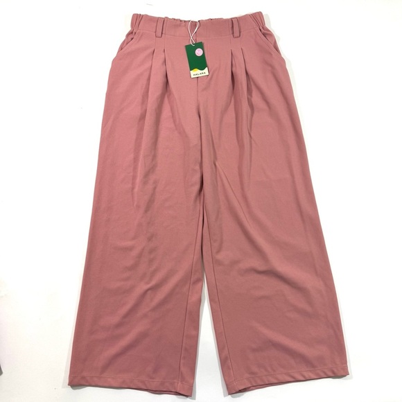 New Halara Flex™ High Waist Wide Leg Waffle Work Pants Rose Tan - Picture 4 of 10